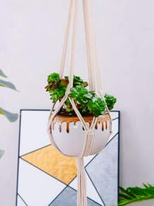 1pc Woven Hanging Basket - Multicolor - View 5