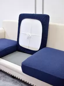 1入組素色防水有彈性沙發座墊套 - 藏蓝色 - 查看 1