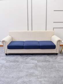 1入組素色防水有彈性沙發座墊套 - 藏蓝色 - 查看 3