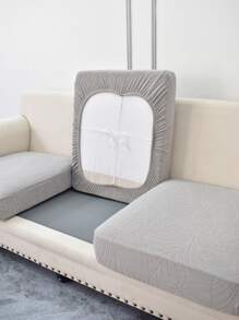 1 cái lá có kết cấu không thấm nước Ghế sofa co giãn Nệm bọc - Màu Xám nhạt - Xem 1