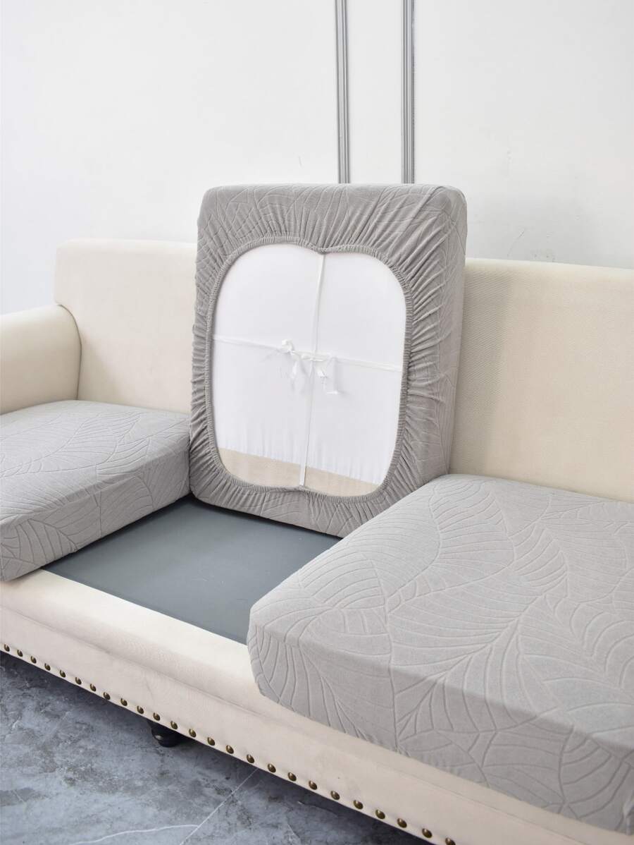 1 cái lá có kết cấu không thấm nước Ghế sofa co giãn Nệm bọc - Màu Xám nhạt - Xem 1