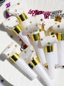10pcs Star Pattern Party Whistle, Ramadan, Ramadan Decor, Eid Mubarak - Multicolor - View 4
