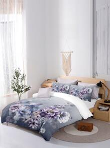 Floral Pattern Duvet Cover Set Without Filler - Multicolor - View 2