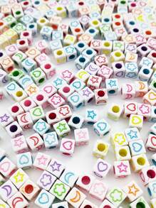 100入組心和星星細節DIY釘珠 - 彩色 - 查看 2