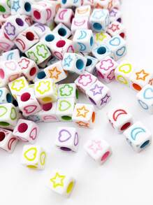 100入組心和星星細節DIY釘珠 - 彩色 - 查看 3