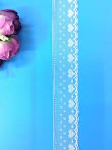 1卷白色DIY蕾絲愛心設計鏤空蕾絲邊 - 白色 - 查看 3