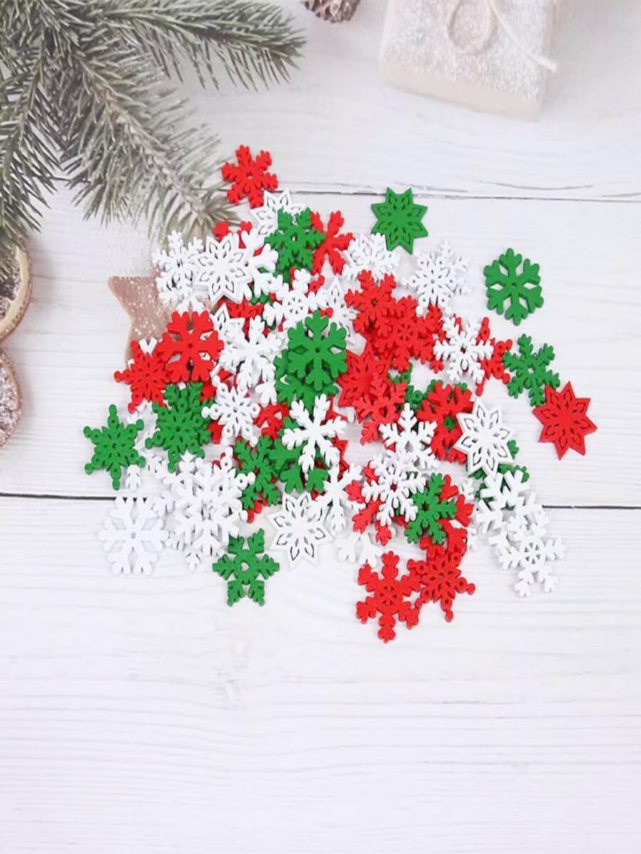 50pcs Snowflake Shaped Throwing Decoration - Multicolor - View 1