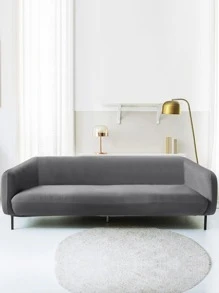 1入組素色有彈性沙發套 - 灰色 - 查看 1