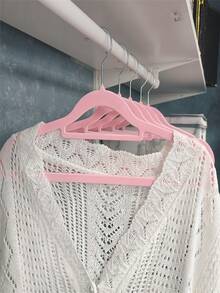 5pcs Plain Clothes Hanger - Pink - View 1
