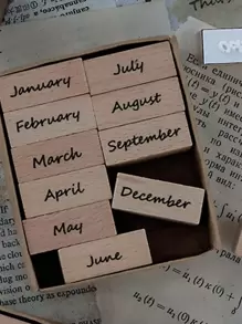 12pcs Letter Graphic Wooden Stamp Back To School - Multicolor - View 2