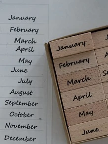 12pcs Letter Graphic Wooden Stamp Back To School - Multicolor - View 3