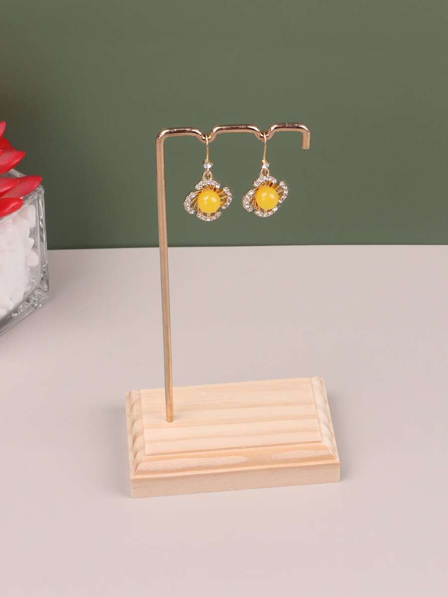 1pc Iron Earring Storage Rack - Gold - View 1