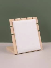 1 pieza Estante de almacenamiento de collares de bambú - Beis - Ver 3