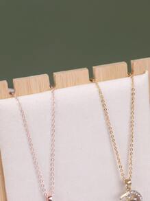 1 pieza Estante de almacenamiento de collares de bambú - Beis - Ver 7