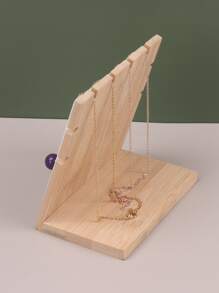 1 pieza Estante de almacenamiento de collares de bambú - Beis - Ver 5