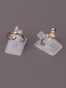 1pc Clear Foldable Ring Display Rack - Clear - View 1