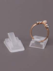 1pc Clear Foldable Ring Display Rack - Clear - View 3