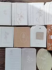 30 件/盒复古压花吊牌装饰便条纸文具用品 - 彩色 - 查看 2