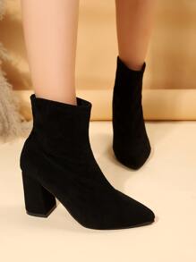 粗跟經典靴 - 黑色 - 查看 6