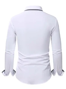 Manfinity Men Contrast Trim Shirt - White - View 2