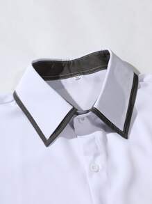 Manfinity Men Contrast Trim Shirt - White - View 4