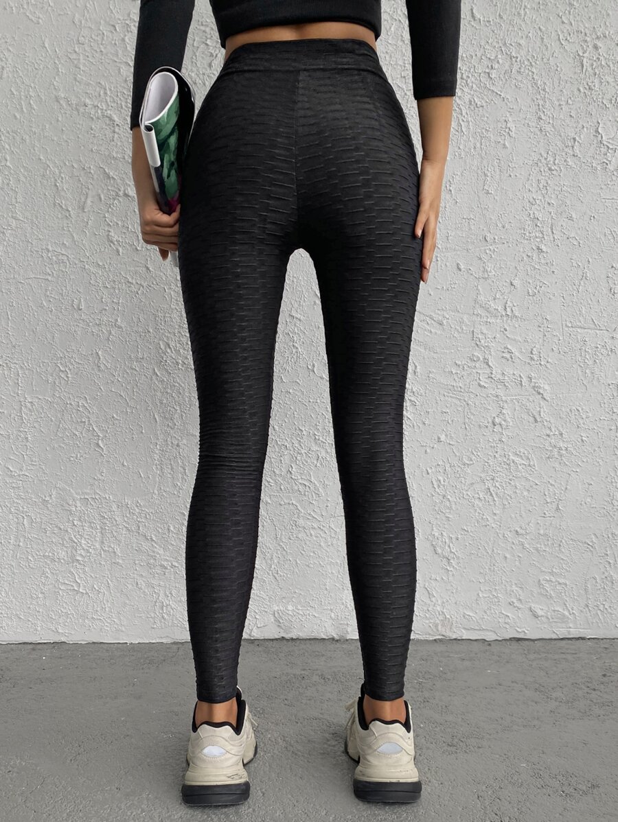 RueChic Solid High Waist Leggings - Black - View 1