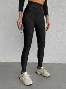 RueChic Solid High Waist Leggings - Black - View 4