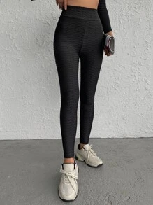 RueChic Solid High Waist Leggings - Black - View 5