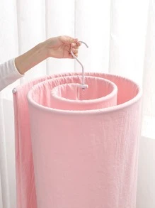 1pc Spiral Design Quilt Hanger, White Iron Large Bed Sheet Drying Rack For Household - White - View 1