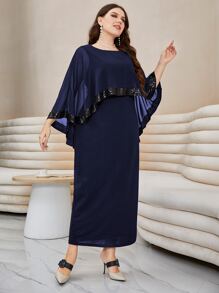 Modelyn Vestido Capa unicolor - Azul Marino - Ver 4