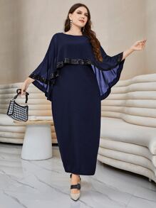 Modelyn Vestido Capa unicolor - Azul Marino - Ver 5