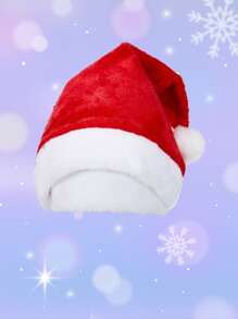 ROMWE Kawaii Christmas Two Tone Pompom Decor Hat - Red and White - View 2