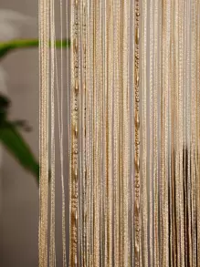 1pc Bead Decor Tassel Door Curtain - Champagne - View 2