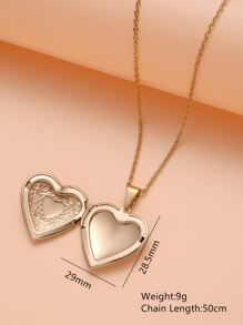 Heart Charm Necklace Valentines,Mom,Mother,Mother's Day,Gift - Yellow Gold - View 3
