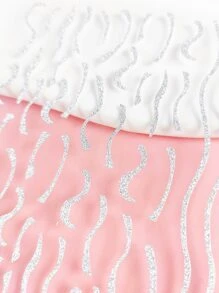 1張金屬亮絲條紋圖案美甲貼紙 - 銀色 - 查看 4