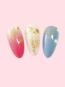 一張燙金指甲貼 - 金色 - 查看 2