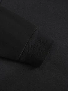 SHEIN EZwear 熊和字母圖案加絨內裏運動衫