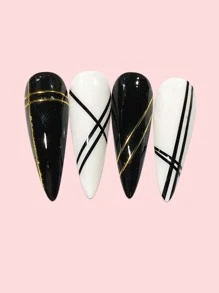 1sheet Striped Nail Art Sticker - Multicolor - View 2