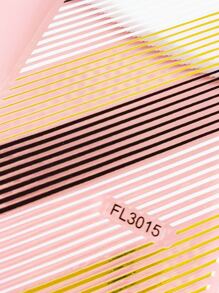 1sheet Striped Nail Art Sticker - Multicolor - View 3