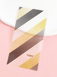 1sheet Striped Nail Art Sticker - Multicolor - View 4