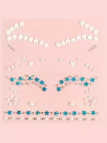 1張水鑽面部紋身貼紙