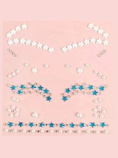 1張水鑽面部紋身貼紙