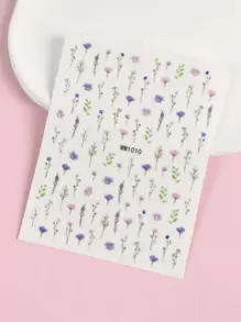 1sheet Floral Pattern Nail Art Sticker Nail Stickers DIY - Multicolor - View 5