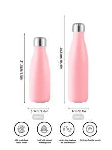 SHEIN Basic living 1pc Stainless Steel Insulated Bottle - Pink - View 5