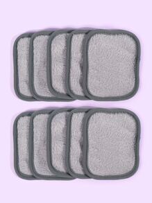 MAANGE 10 件装卸妆粉扑（10*12 厘米），柔软亲肤面巾，清洁工具，方便旅行携带 - 灰色 - 查看 6