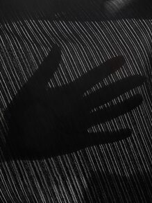 SHEIN Privé Áo thun ôm vai hở vai - màu đen - Xem 6