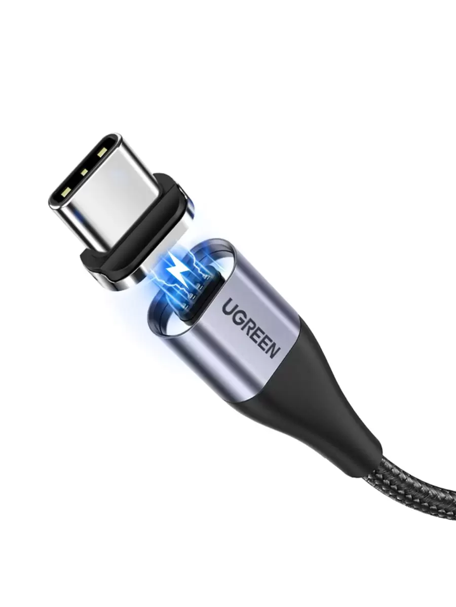 UGREEN QC3.0 Fast Charge Magnetic Type C Cable Nan Fast Charging - Black - View 1