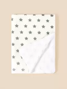 Baby Star Print Blanket - White - View 1