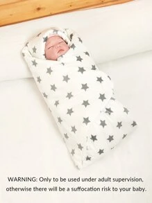 Baby Star Print Blanket - White - View 5