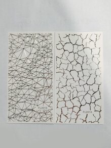 2sheets Textured Nail Art Sticker - Gold - View 6